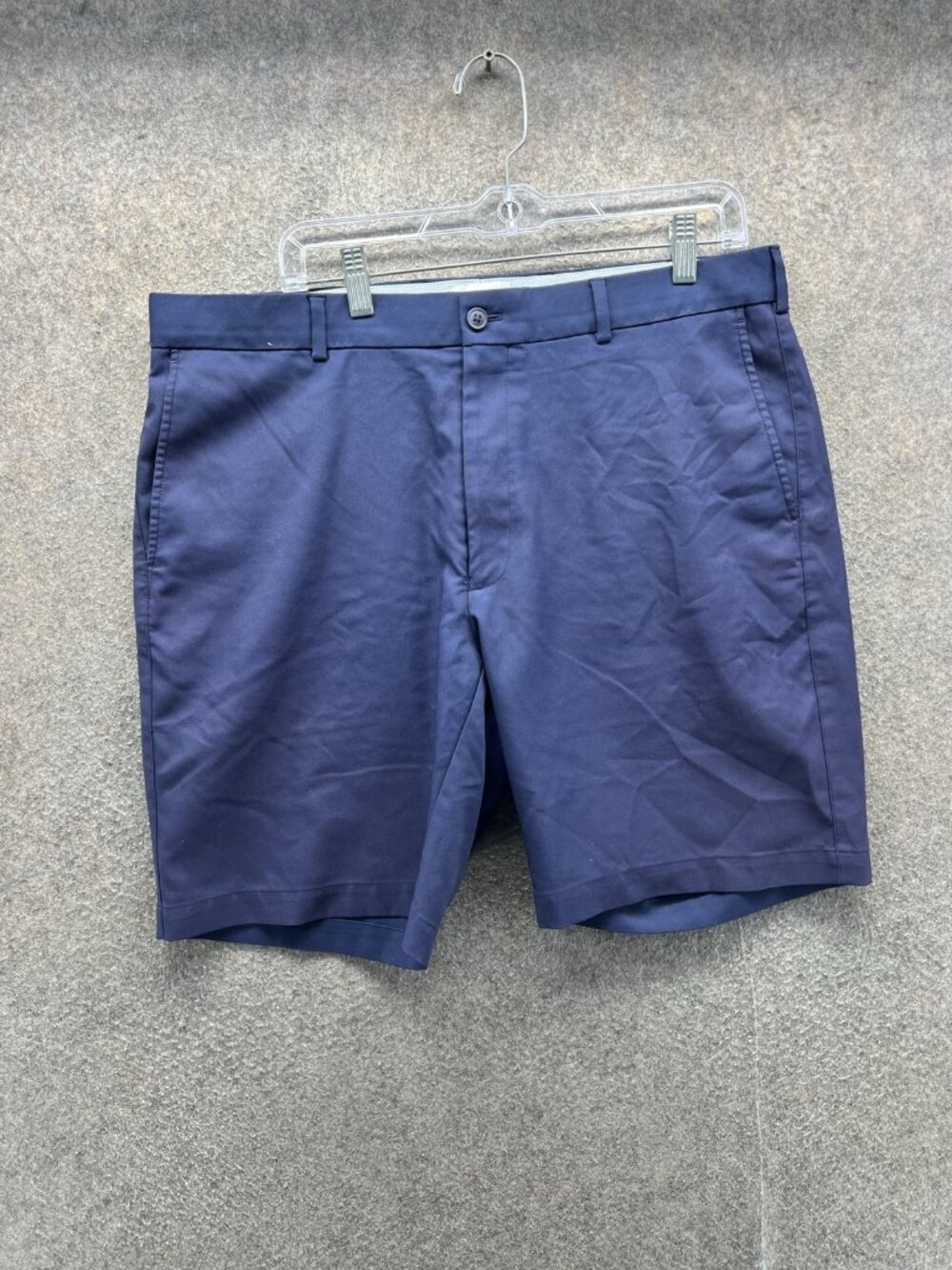 Peter Millar Salem Shorts Mens 36 Blue Chino Flat Front Microfiber Casual Summer